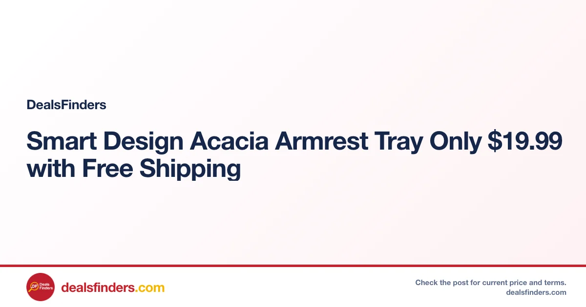 Smart Design Acacia Armrest Tray Only $19.99 with Free Shipping