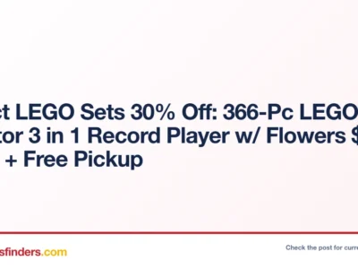 Select LEGO Sets 30% Off: 366-Pc LEGO Creator 3 in 1 Record Player w/ Flowers $21 & More + Free Pickup