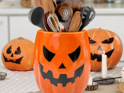 Ceramic-Halloween-Pumpkin-Utensil-Holder
