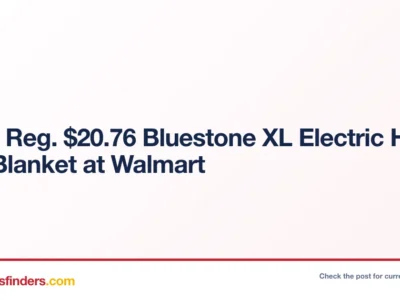 $8.44 Reg. $20.76 Bluestone XL Electric Heat Pad Blanket at Walmart