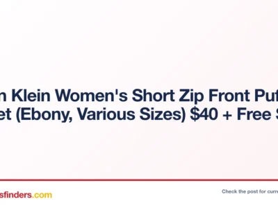 Calvin Klein Women’s Short Zip Front Puffer Jacket (Ebony, Various Sizes) $40 + Free S&H
