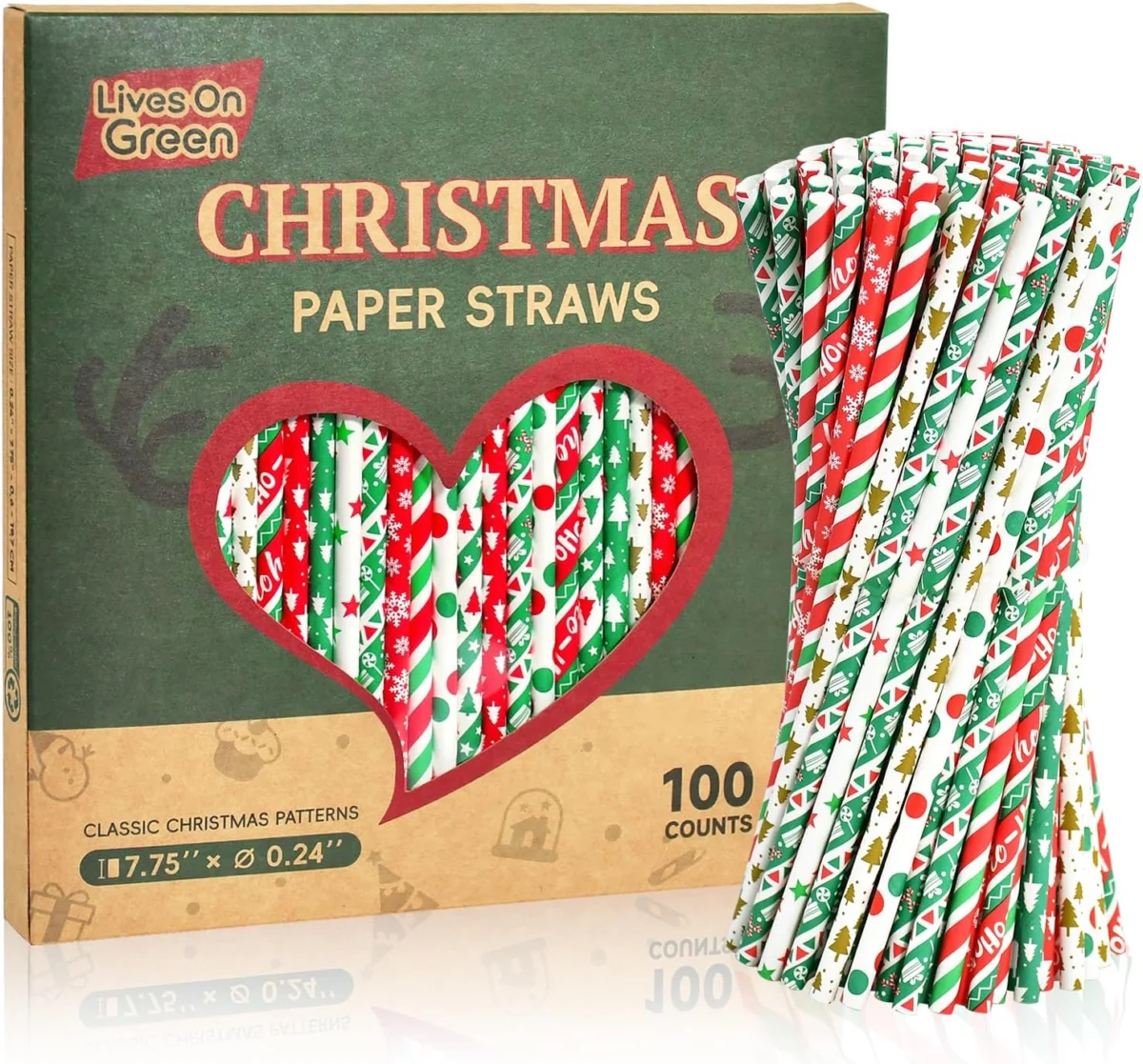 Christmas Paper Straws Deal: Save 56% on 100pcs for parties