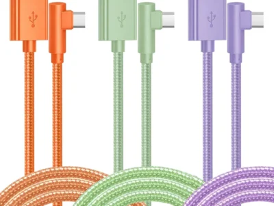 $6.xx USB A to USB C Right Angle Cable 3 Pack, 6FT Nylon Braided