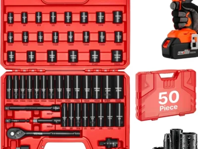 $31.xx* | 50-pc VEVOR 3/8" Drive Impact Socket Set (SAE, 5/16"-3/4" & Metric, 8-22mm) at Amazon
