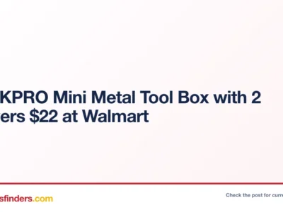 WORKPRO Mini Metal Tool Box with 2 Drawers $22 at Walmart