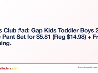 Sam’s Club #ad: Gap Kids Toddler Boys 2-Piece Pant Set for $5.81 (Reg $14.98) + Free Shipping.