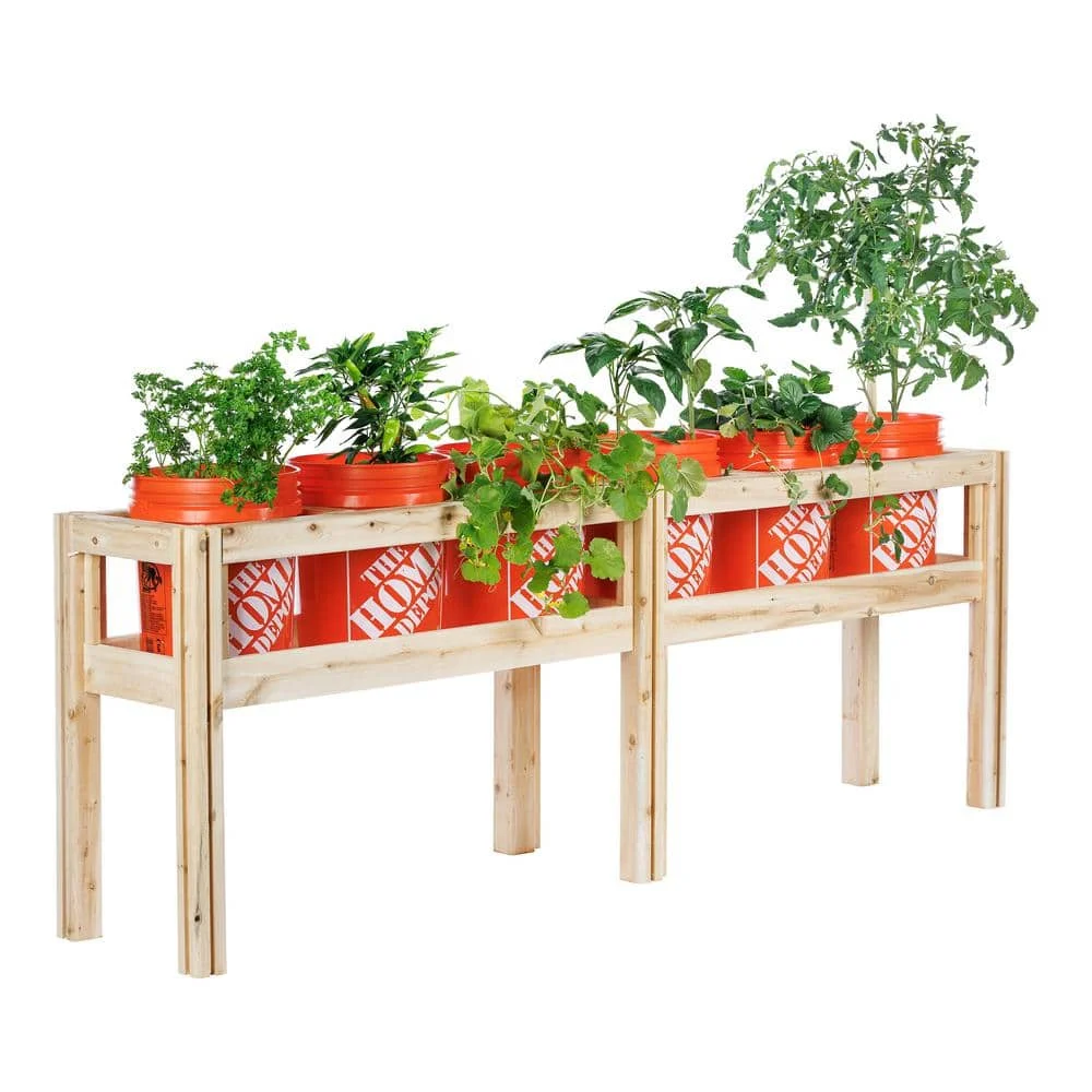 Natural Cedar Raised Garden Bed at Home Depot