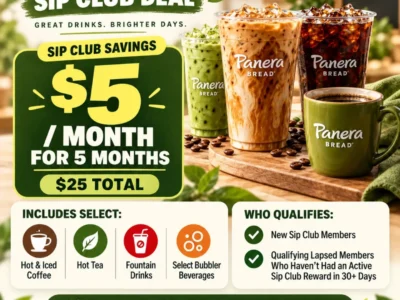 Panera Sip Club: $5 a Month for Five Months for Eligible Subscribers