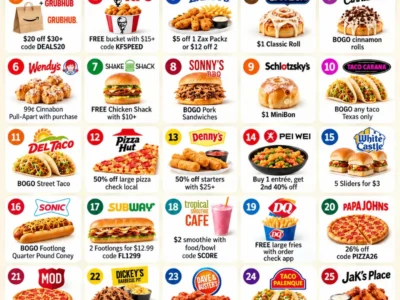 October 4 Sunday Food Deals: 25-Offer Roundup (Archive)