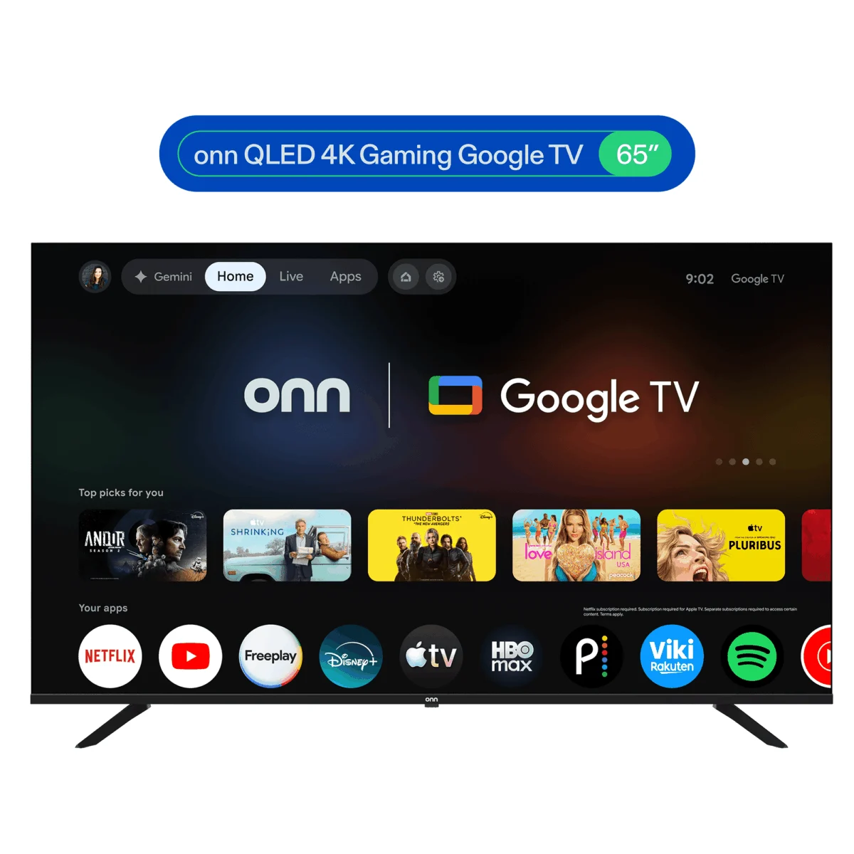 Onn 65″ 4K UHD QLED Smart Gaming TV Only $312 (Reg. $458) at Walmart