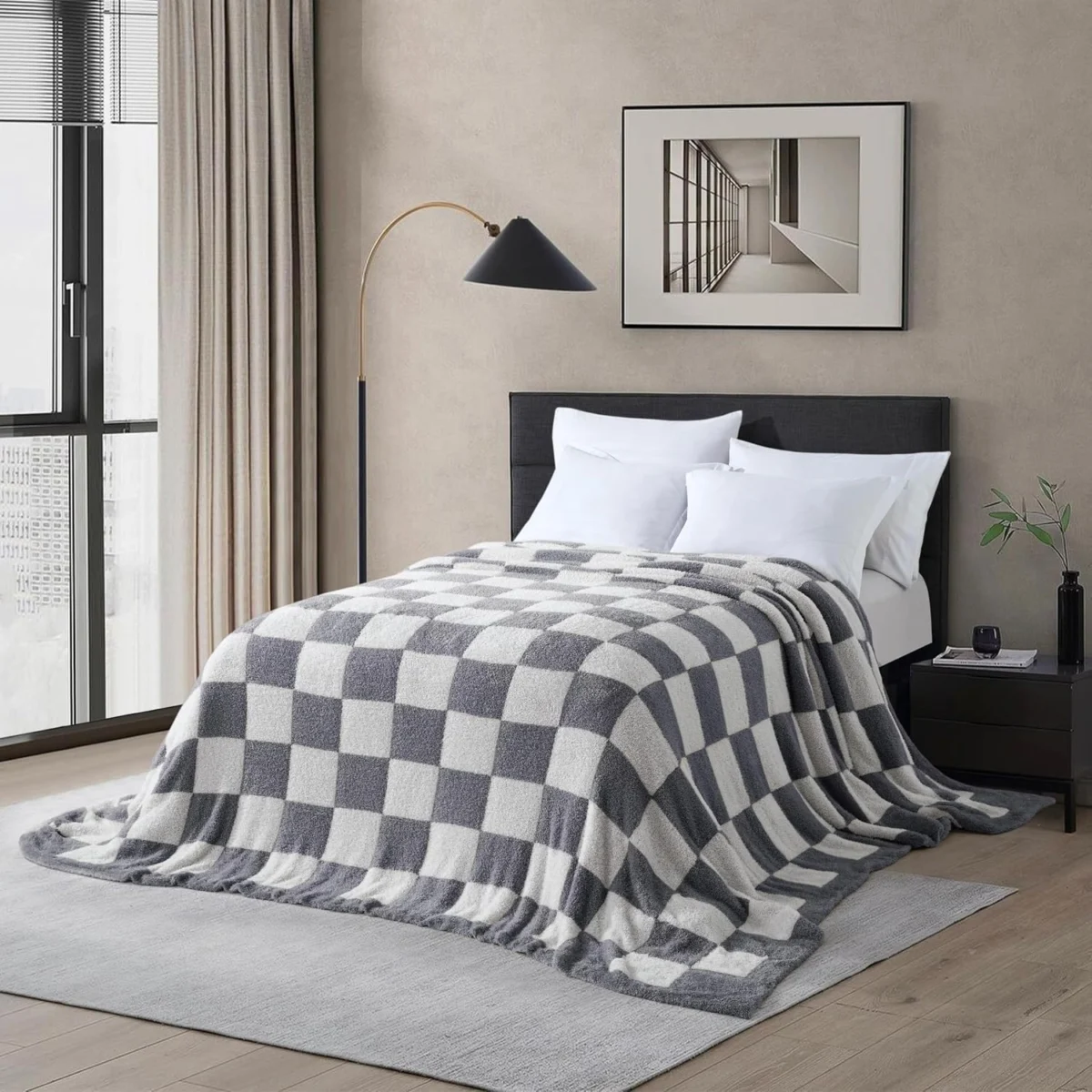 Oversized King Checkered Blanket Deal