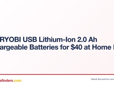 4-Pk RYOBI USB Lithium-Ion 2.0 Ah Rechargeable Batteries for $40 at Home Depot