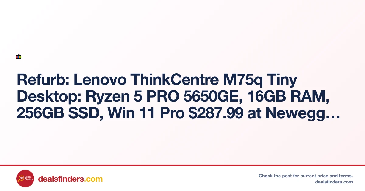 Lenovo ThinkCentre M75q Tiny Desktop Only $287.99 at eBay