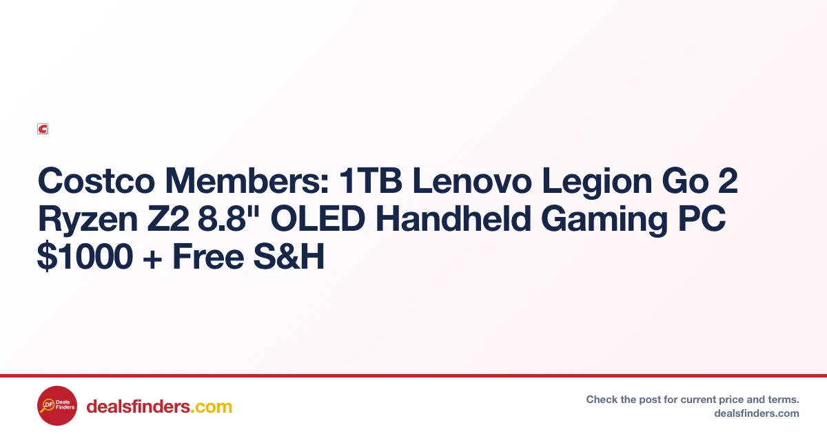 Lenovo Legion Go 2 1TB Handheld Gaming PC Only $1000 at Costco