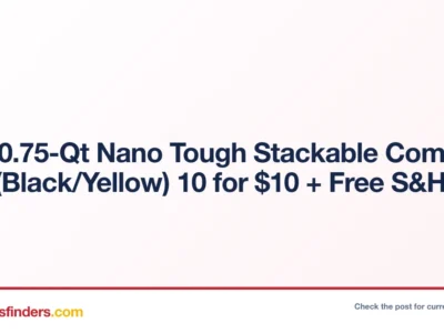 HDX 0.75-Qt Nano Tough Stackable Compact Tote (Black/Yellow) 10 for $10 + Free S&H