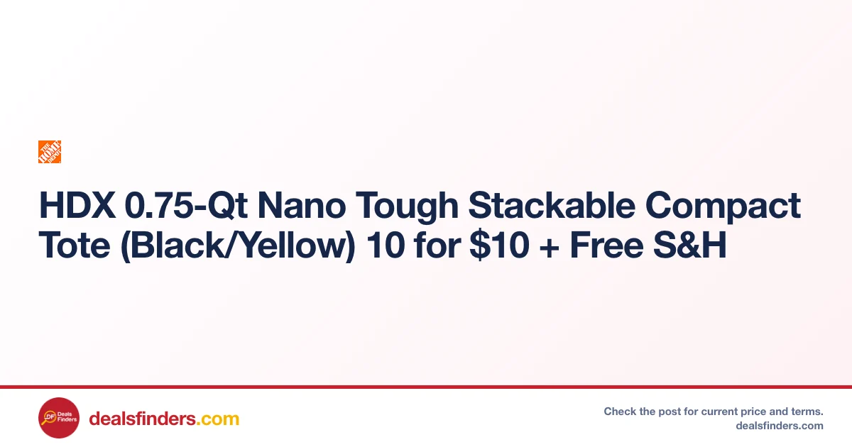 HDX Nano Tough Stackable Tote Only $10 (Free S&H) at Home Depot