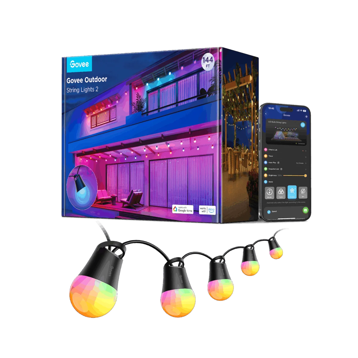 144′ Govee RGBICW Outdoor String Lights Only $120 with Free Shipping