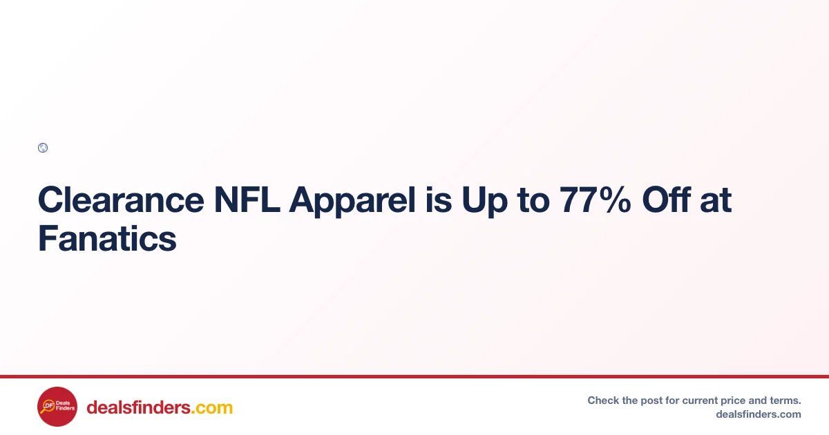 Clearance NFL Apparel Only $7.99 at Fanatics
