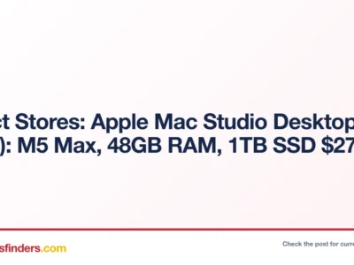 Select Stores: Apple Mac Studio Desktop (2026): M5 Max, 48GB RAM, 1TB SSD $2799.99