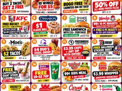 20 Wednesday Deals for October 7, 2026: Food Offers and Terms to Check