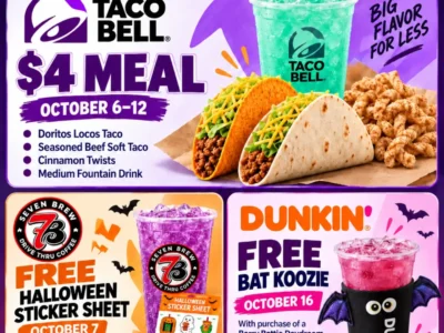 3 October Food Perks: Taco Bell, 7 Brew and Dunkin'