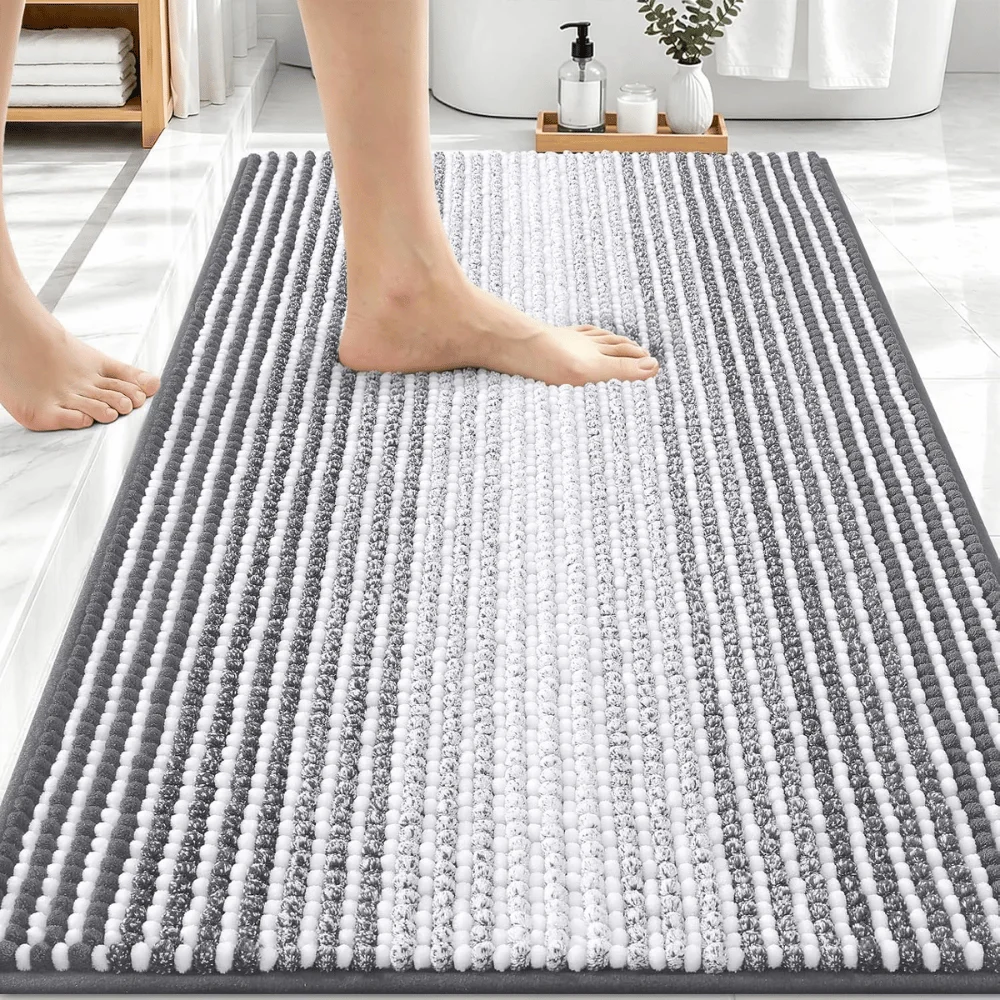 OLANLY Chenille Striped Bath Rugs 30×20 Save $3.xx at Amazon