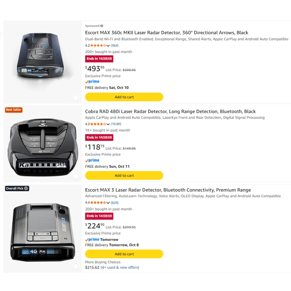 Radar Detectors Deal: Save $76.xx at Amazon