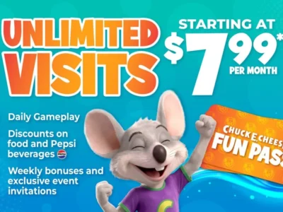 Chuck E. Cheese Fun Pass: $7.99/Mo Unlimited Visits + 500 Free Tickets in Costume