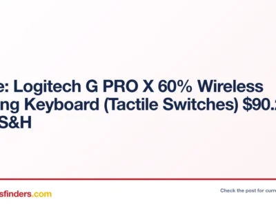 Logitech G PRO X 60% Wireless Keyboard Only $90.xx at Amazon