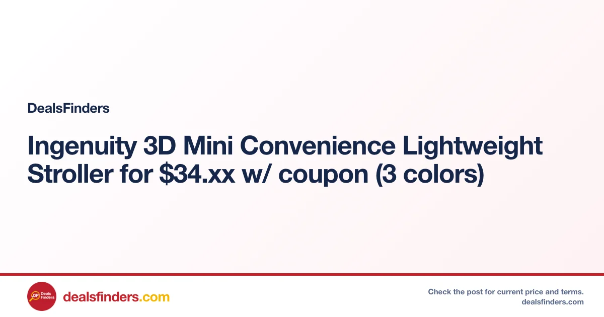 Ingenuity 3D Mini Convenience Lightweight Stroller for $34.xx w/ coupon (3 colors)