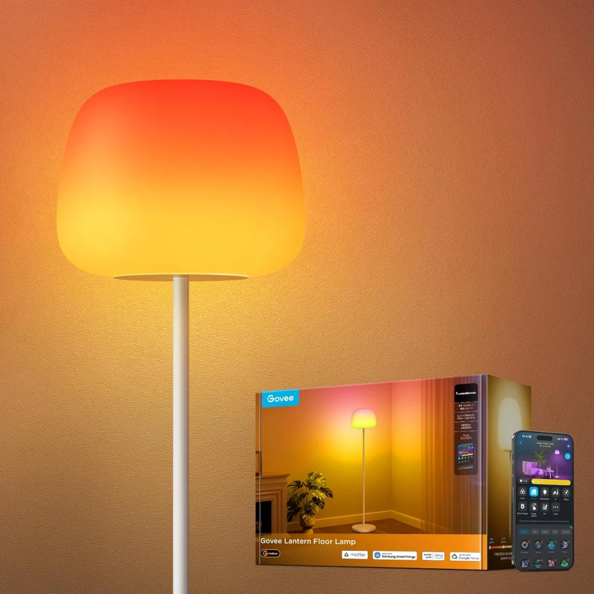 Govee 63″ RGBIC Smart Lantern Floor Lamp Only $99.xx (Reg. $130)