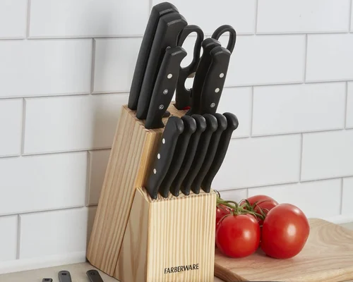 22-Piece Farberware Kitchen Knife Block Set for $17.xx (Reg $27)