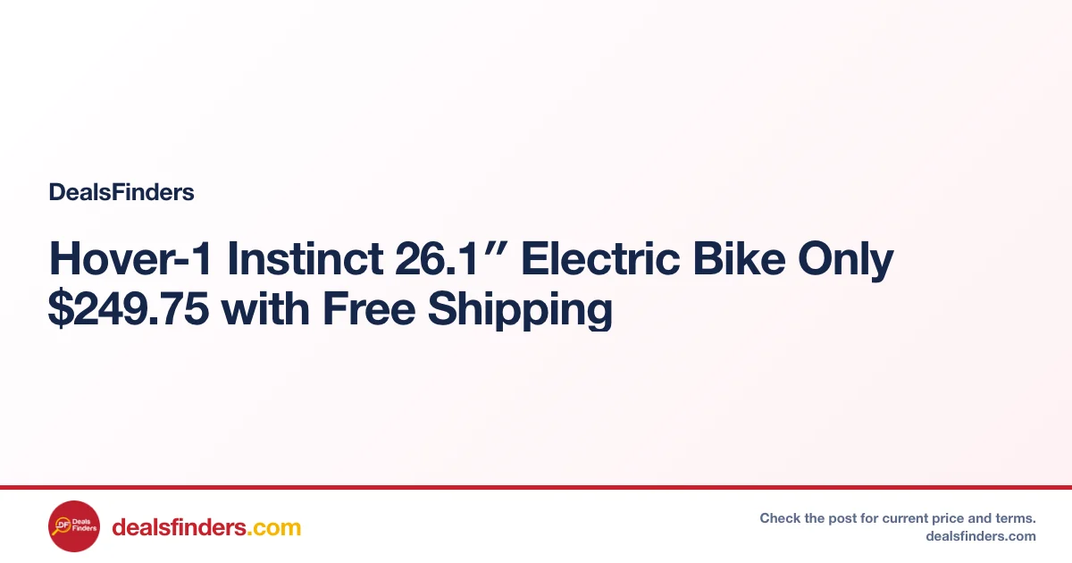 Hover-1 Instinct 26.1″ Electric Bike Only $249.75 with Free Shipping