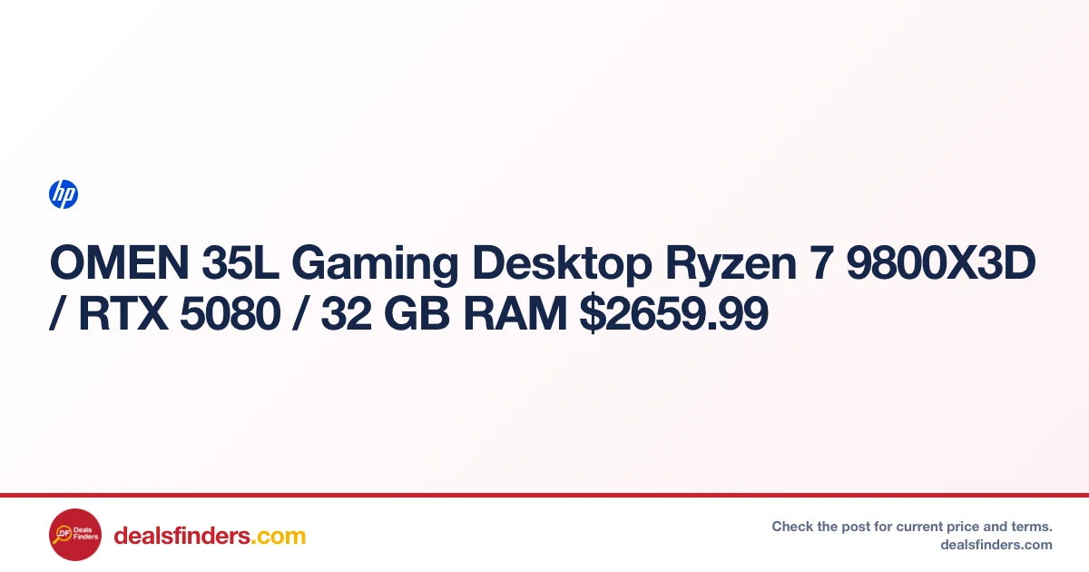 OMEN 35L Gaming Desktop Only $2659.99 at HP