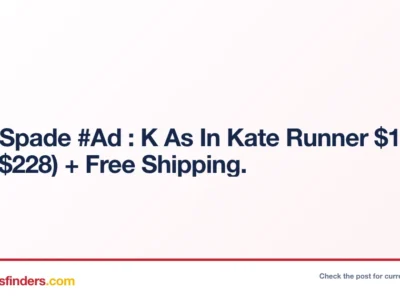 Kate Spade #Ad : K As In Kate Runner $133.20 (Reg $228) + Free Shipping.