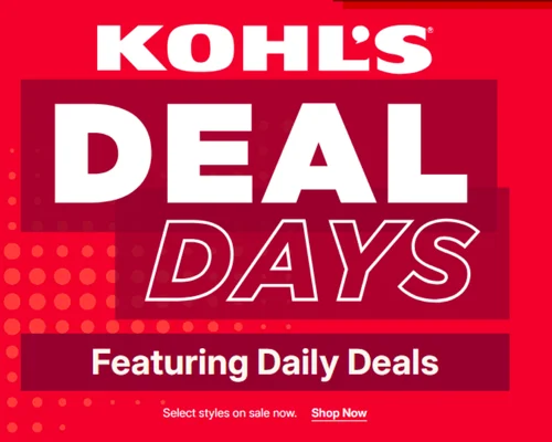 Last Day! Kohl’s Deal Days: Up to 50% Off + $10 Kohl’s Cash + 25% Off + $10 Off
