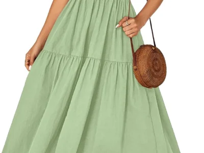 Amazon : Rooscier Women’s A Line Smocked Midi Dress (2 Colors) $6.xx(Reg$38) + Free Prime Shipping. #Ad
