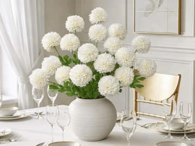 Artificial Flowers Faux Mums Deal: Save 55% at Amazon