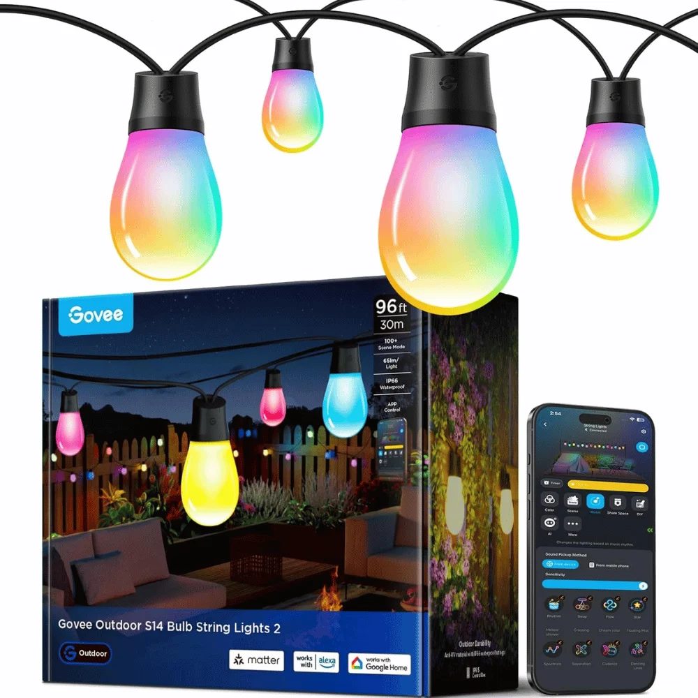 Govee S14 Bulb Outdoor String Lights Deal: Save $51.xx at Amazon