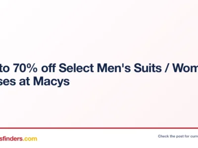 50% to 70% off Select Men’s Suits / Women’s Dresses at Macys