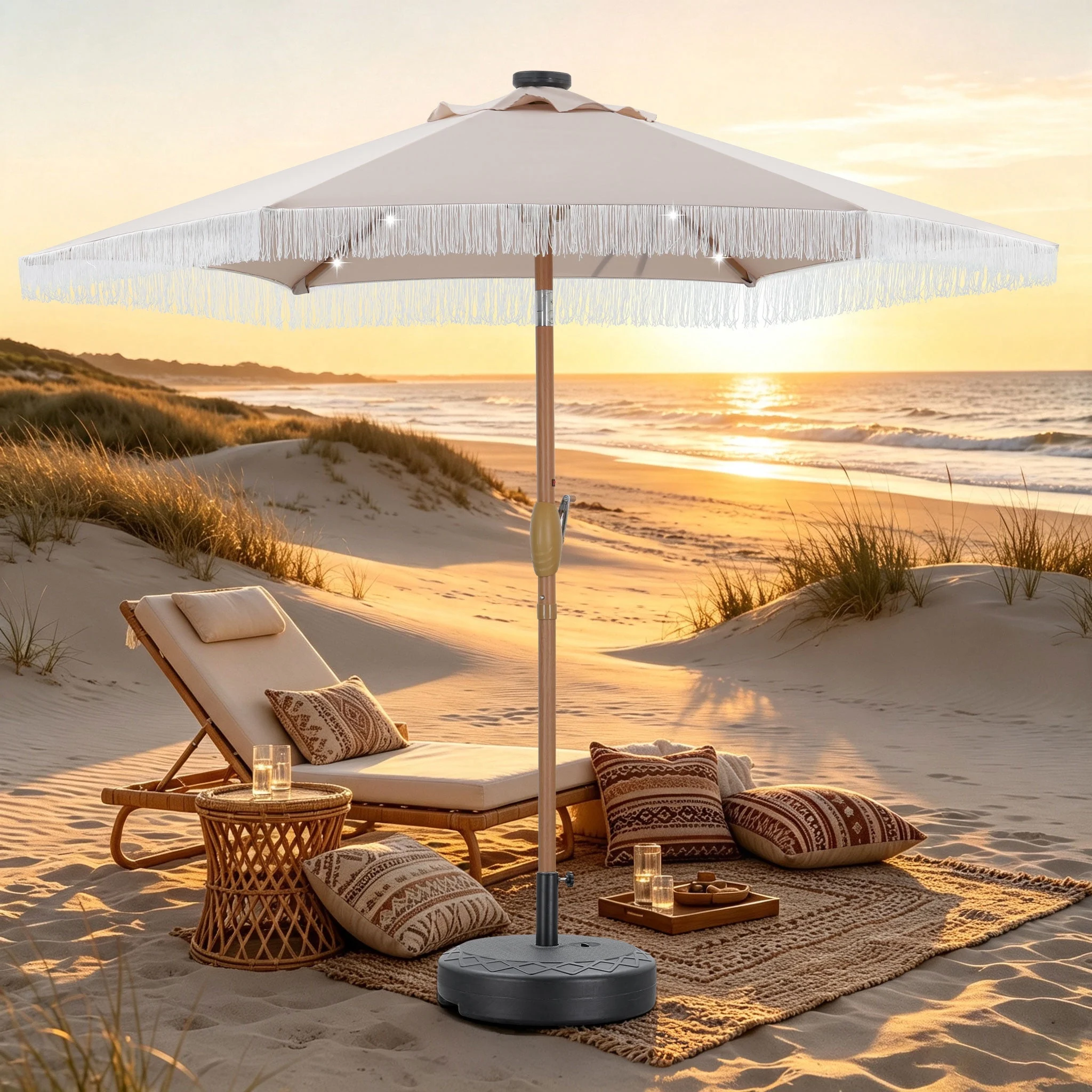 Ainfox 7.5ft Boho Fringe Round Patio Umbrella Only $29 at Walmart