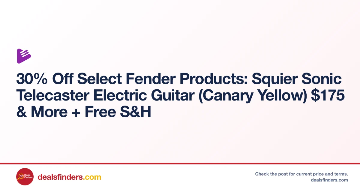 Squier Sonic Telecaster Only $175 with Free Shipping at Focusproaudio