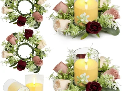 2 Sets Rose Candle Rings Wreaths Deal: Save $6 at Amazon