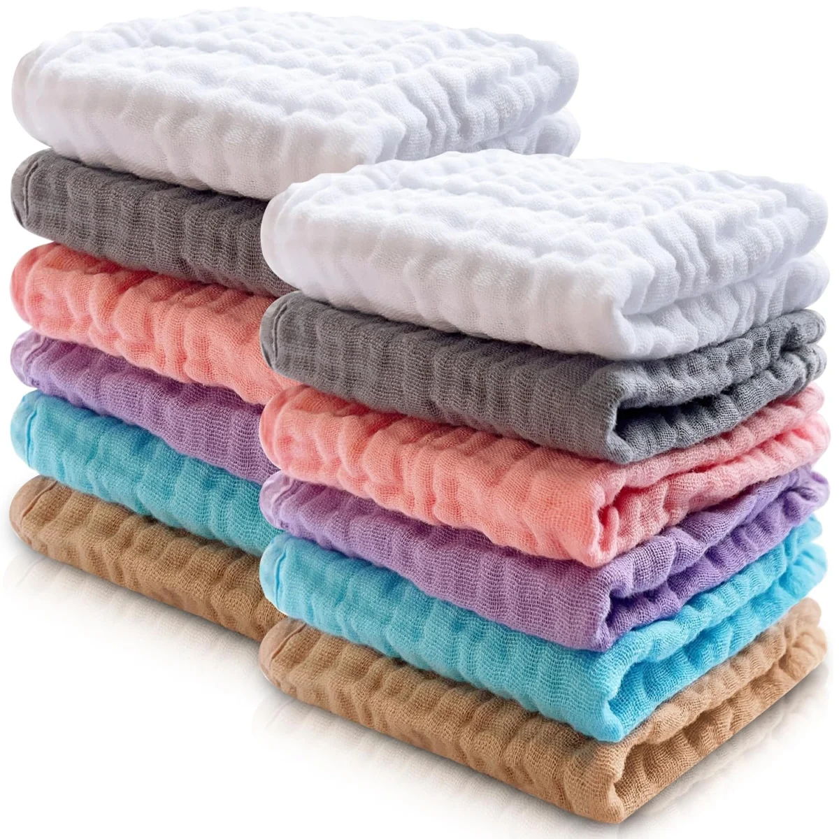 12 Pack Muslin Baby Washcloths Deal