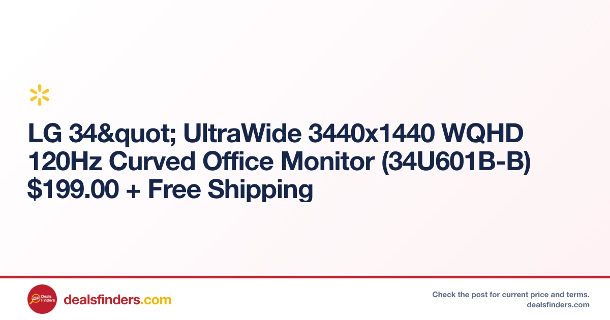 LG 34″ UltraWide Monitor Only $199 (Free Shipping) at Walmart