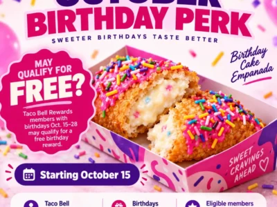 Taco Bell Birthday Perk: Free Milk Bar Empanada for Eligible Members October 15–28