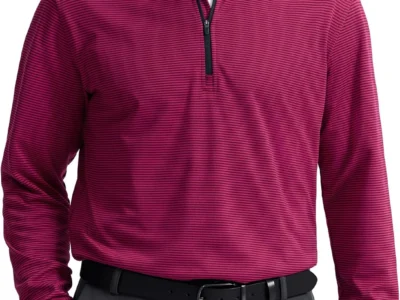 Soothfeel Quarter Zip Pullover Men’s Golf Mock Neck Long Sleeve Sweatshirt $20.xx at Amazon