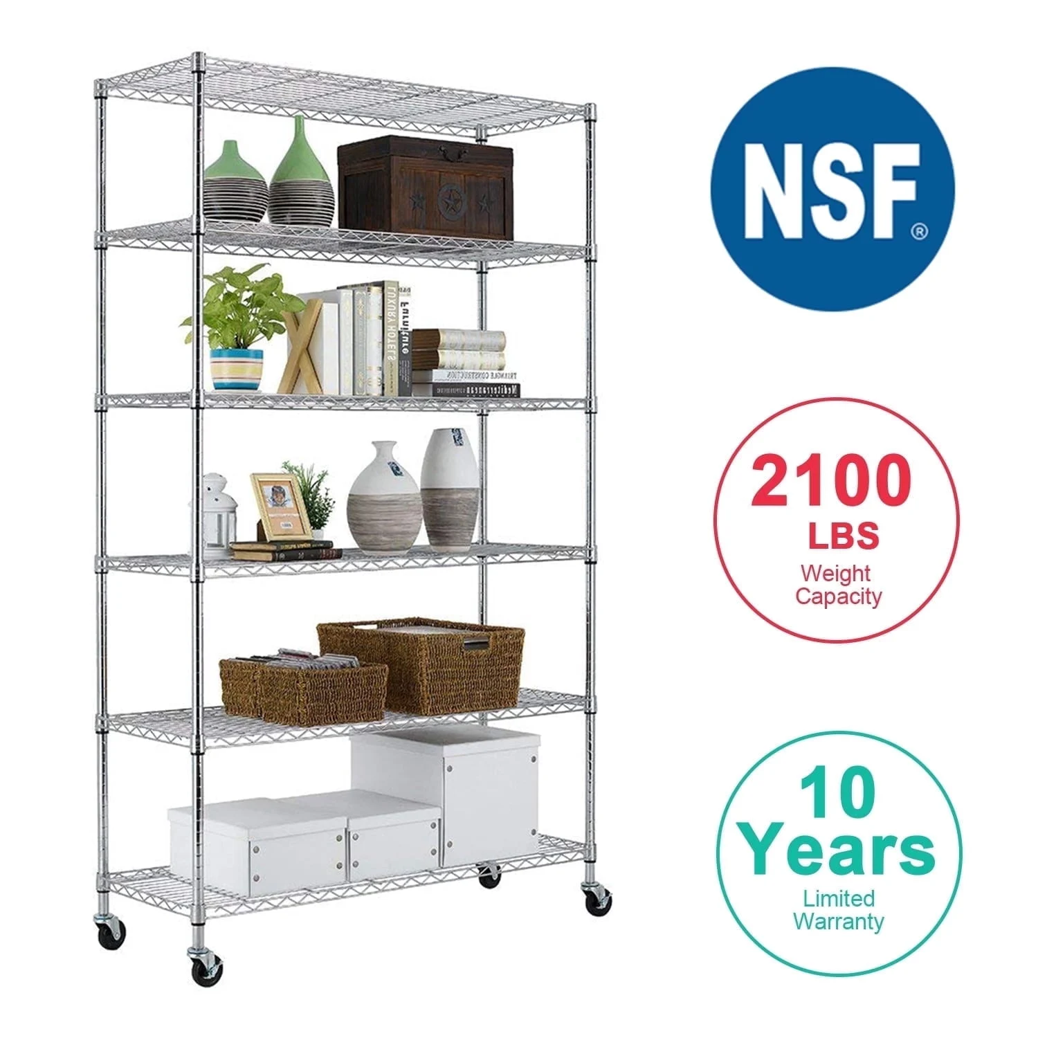 BestOffice 4-Shelf Adjustable Metal Wire Storage Rack Only $35