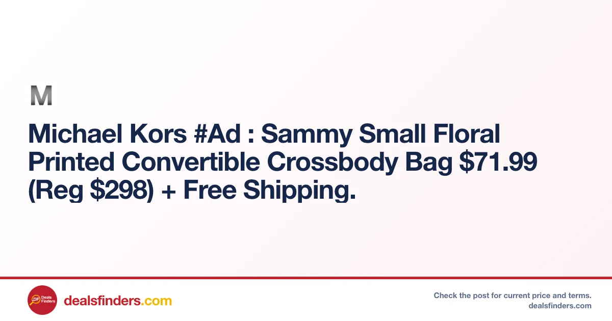 Michael Kors Sammy Small Floral Crossbody Only $71.99 (Reg. $298)