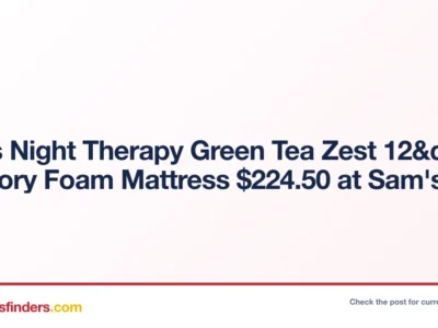 Zinus Night Therapy Green Tea Zest 12" Memory Foam Mattress $224.50 at Sam’s Club
